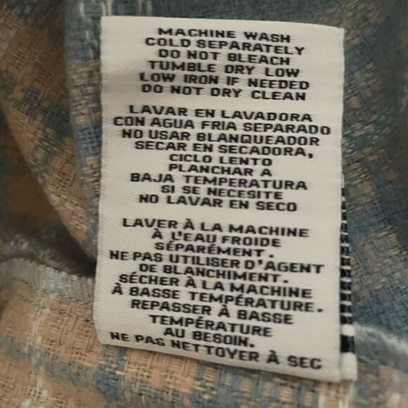 🆕 Women's Boston Traders shacket in peach/baby blue/white plaid - Picture 7 of 8